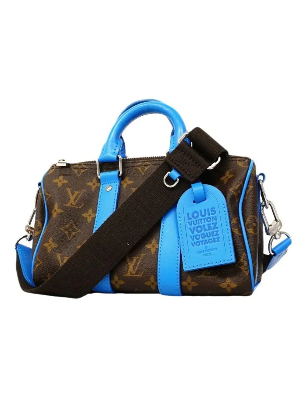 Louis Vuitton Handbag Monogram Keepall Bandouliere 25 Brown Gaston Blue 2-Way